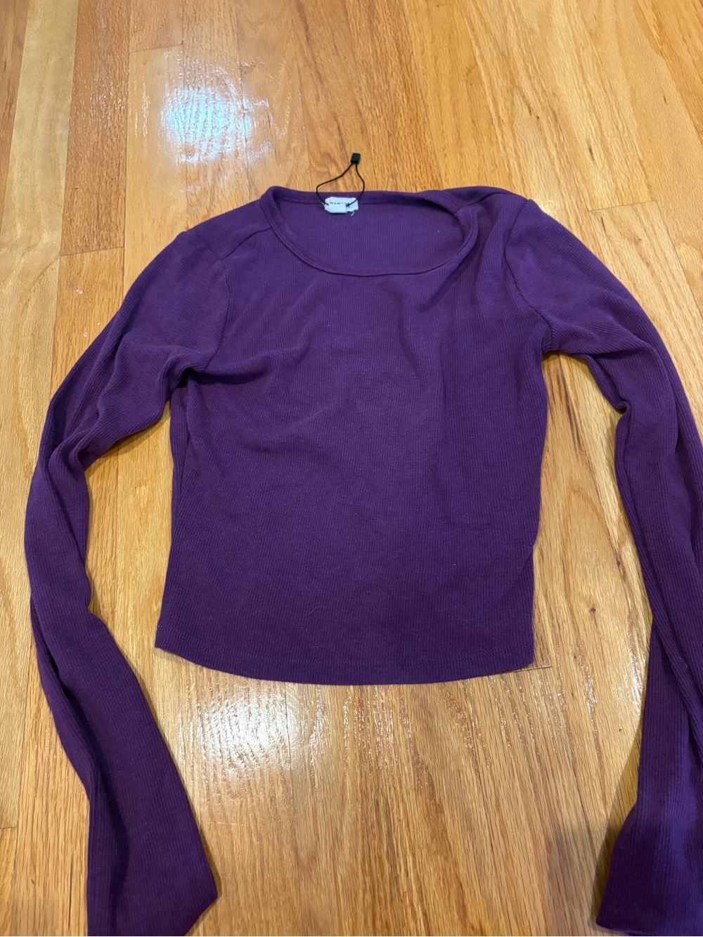 Garage Purple Ribbed Long-Sleeve Tee